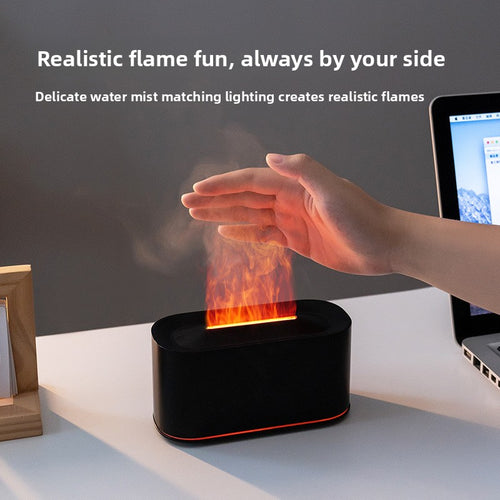 Humidificador aromaterapia llama de colores con luz ambiente