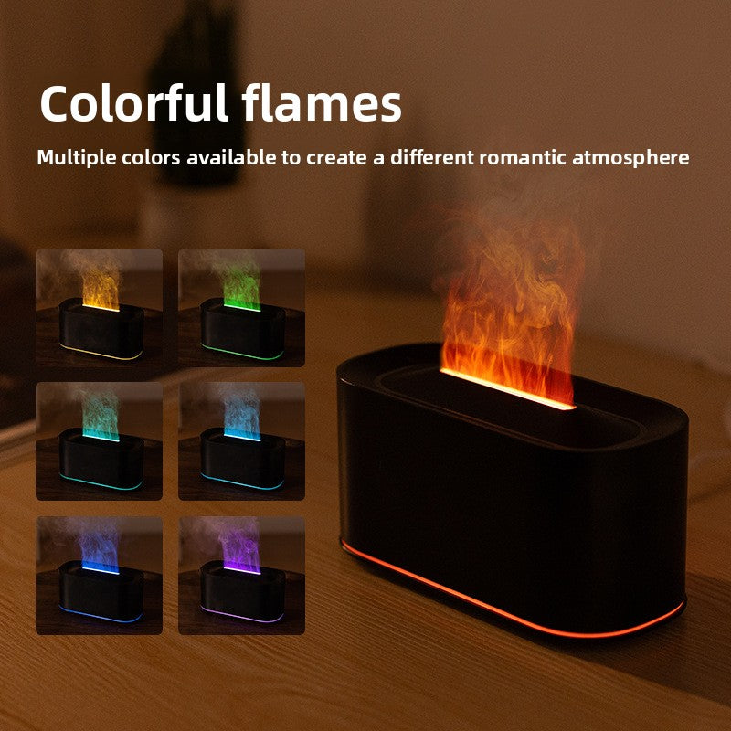 Humidificador aromaterapia llama de colores con luz ambiente